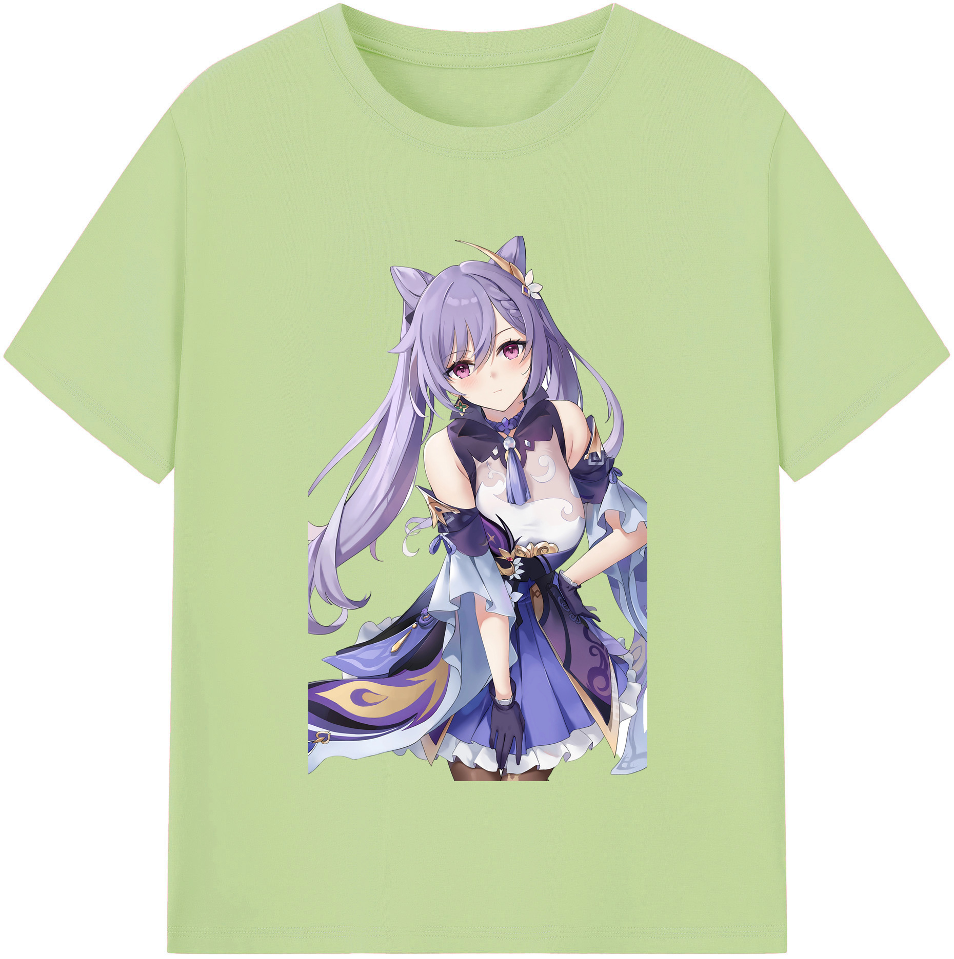 げんし神 刻晴 こくせい genshin Kokusei 綿100％半袖Tシャツ（フロントプリント）
